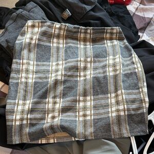 Eclipse Gray Plaid Mini Skirt